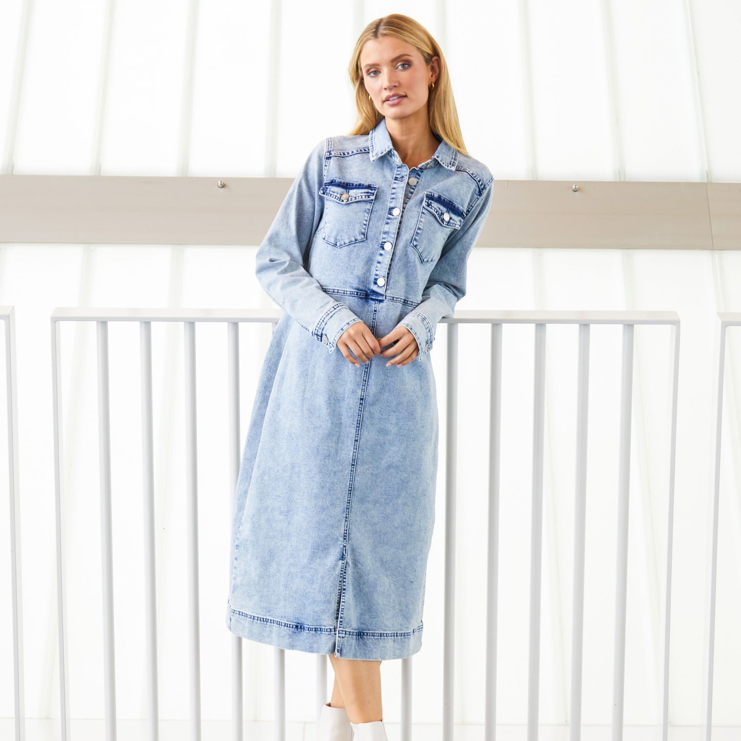 Kara Washed Blue Dress