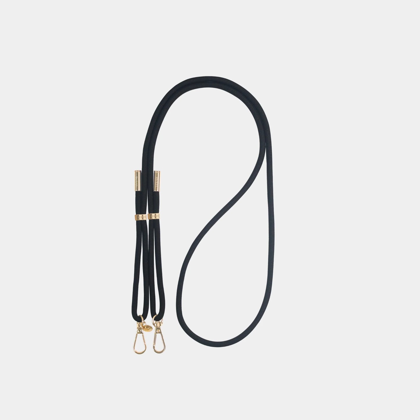 Mystique Black Crossbody Phone Strap - Gold