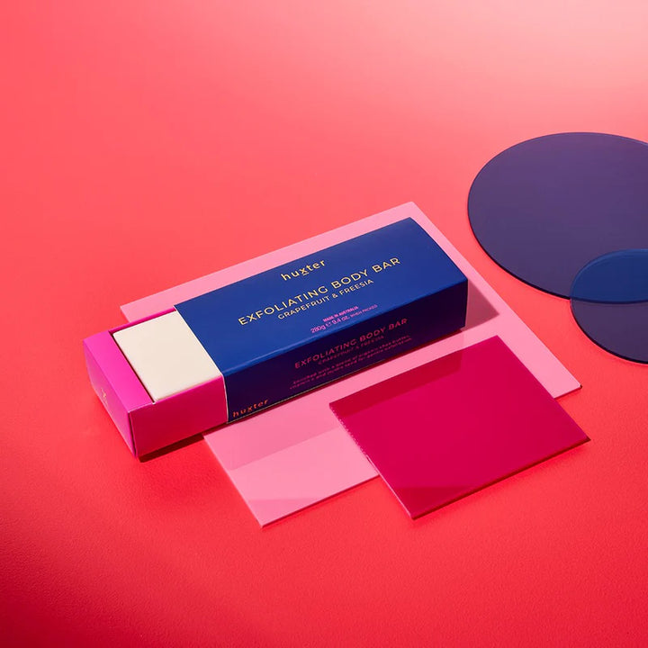 Exfoliating Body Bar - 280gm - Grapefruit & Freesia - Cobalt Blue w Fuchsia