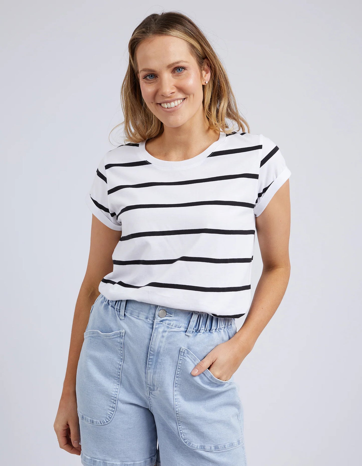 Manly Stripe Tee Black/white Stripe