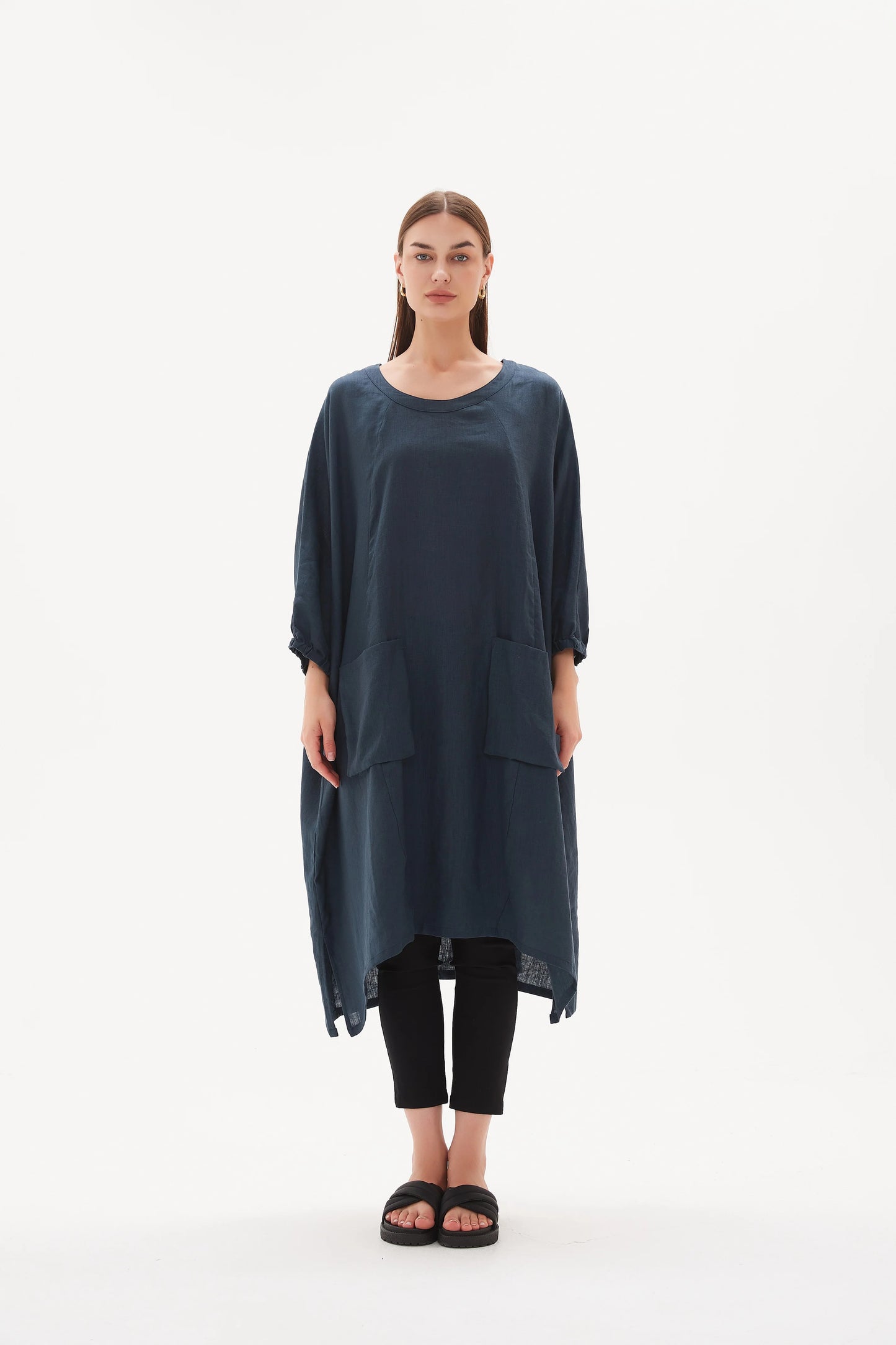 BILLOW POCKET RELAXED TUNIC-Dark Ocean