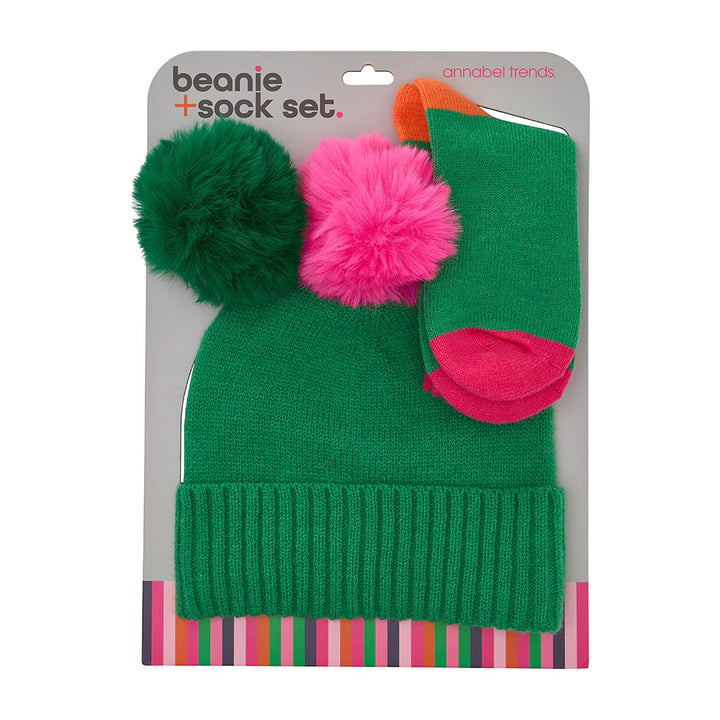 BEANIE & SOCK SET -  GREEN