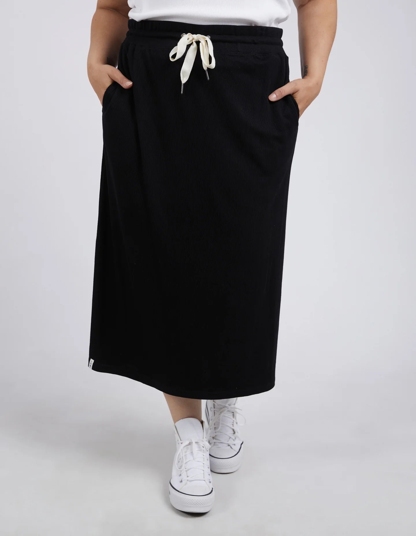 Xanthe Rib Skirt Black