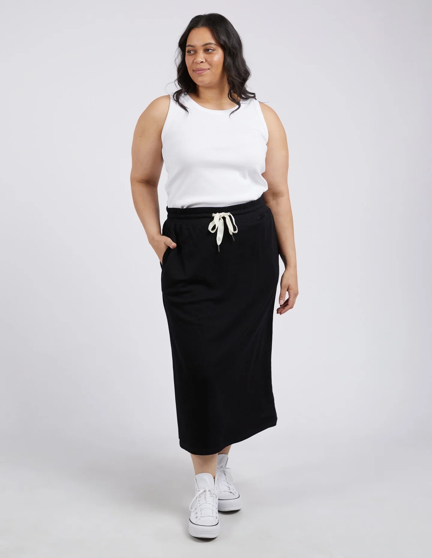 Xanthe Rib Skirt Black