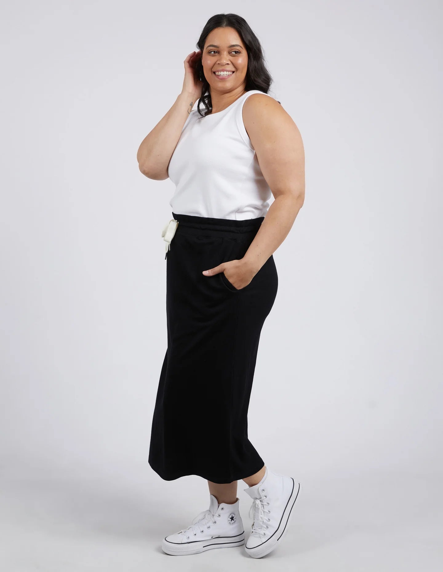 Xanthe Rib Skirt Black