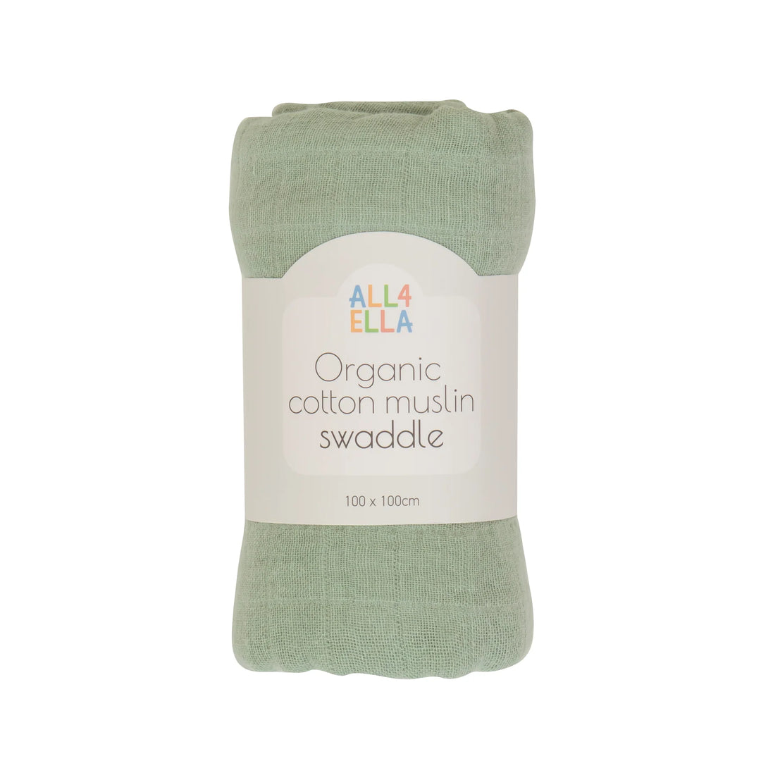 Cotton Muslin Swaddle - Sage