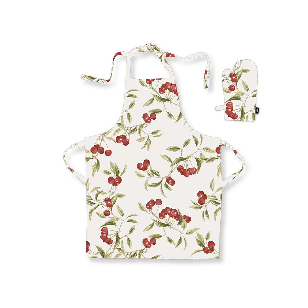Cherry Apron and Glove Set