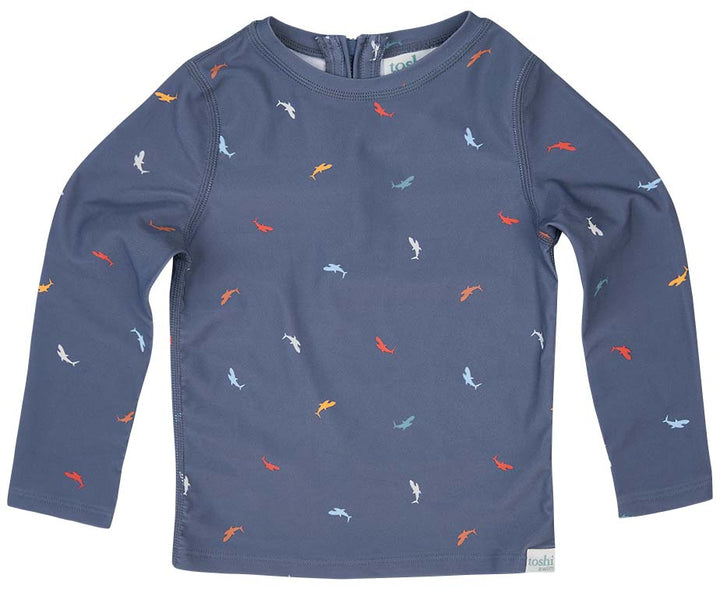 Swim Kids Rashie Long Sleeve Half Zip Classic Big Blue
