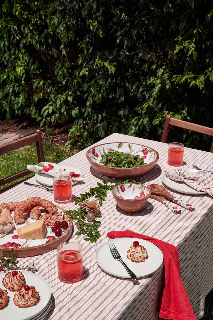Carol Red Stripe Tablecloth