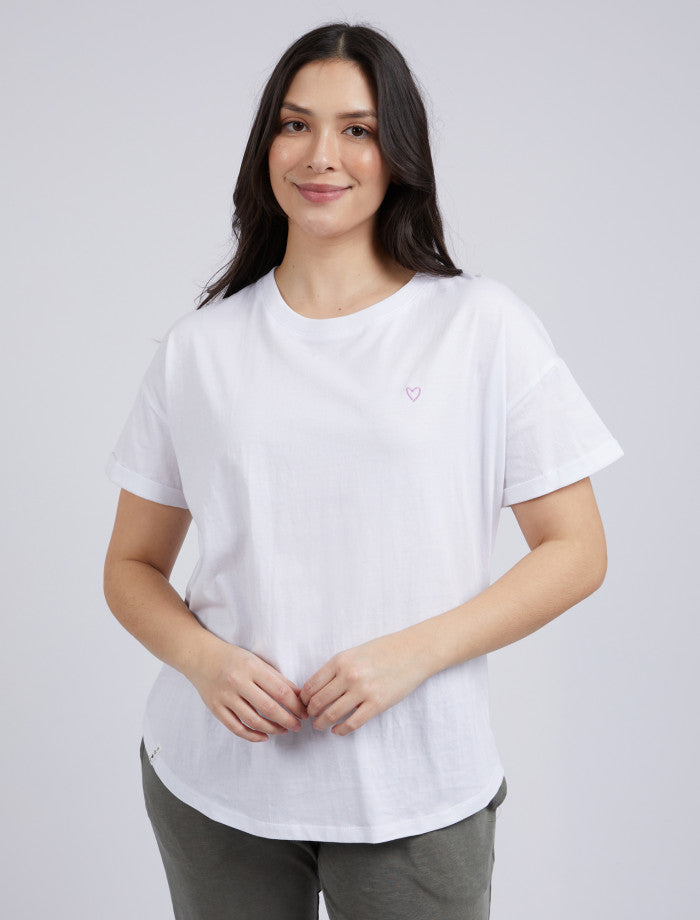 Halli Short Sleeve White Tee