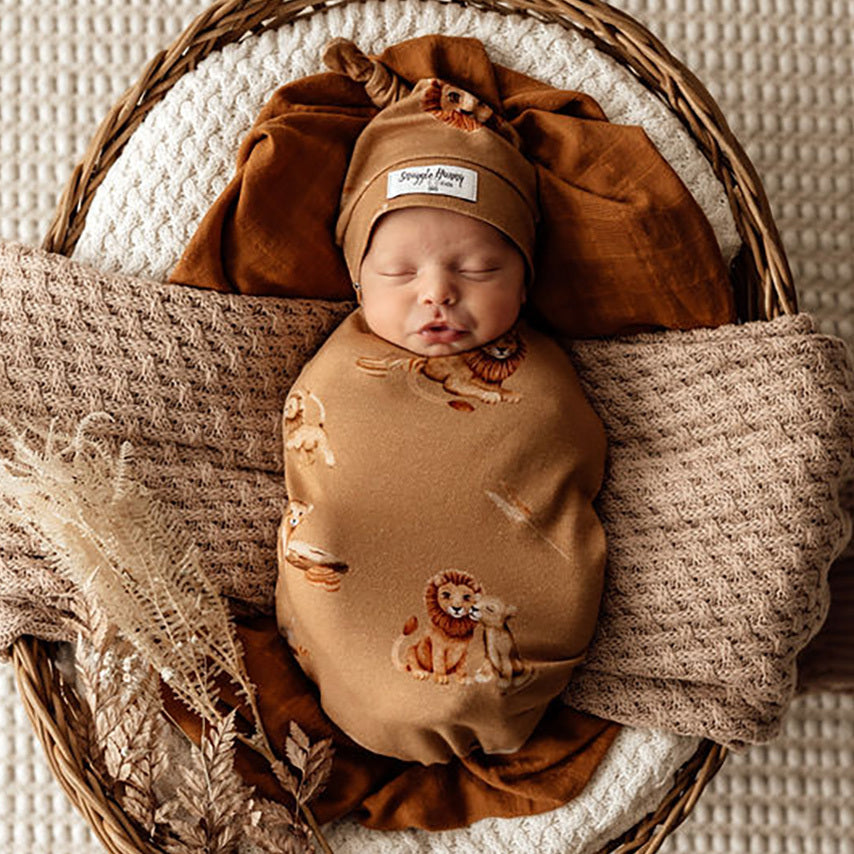 Roar Snuggle Swaddle & Beanie Set