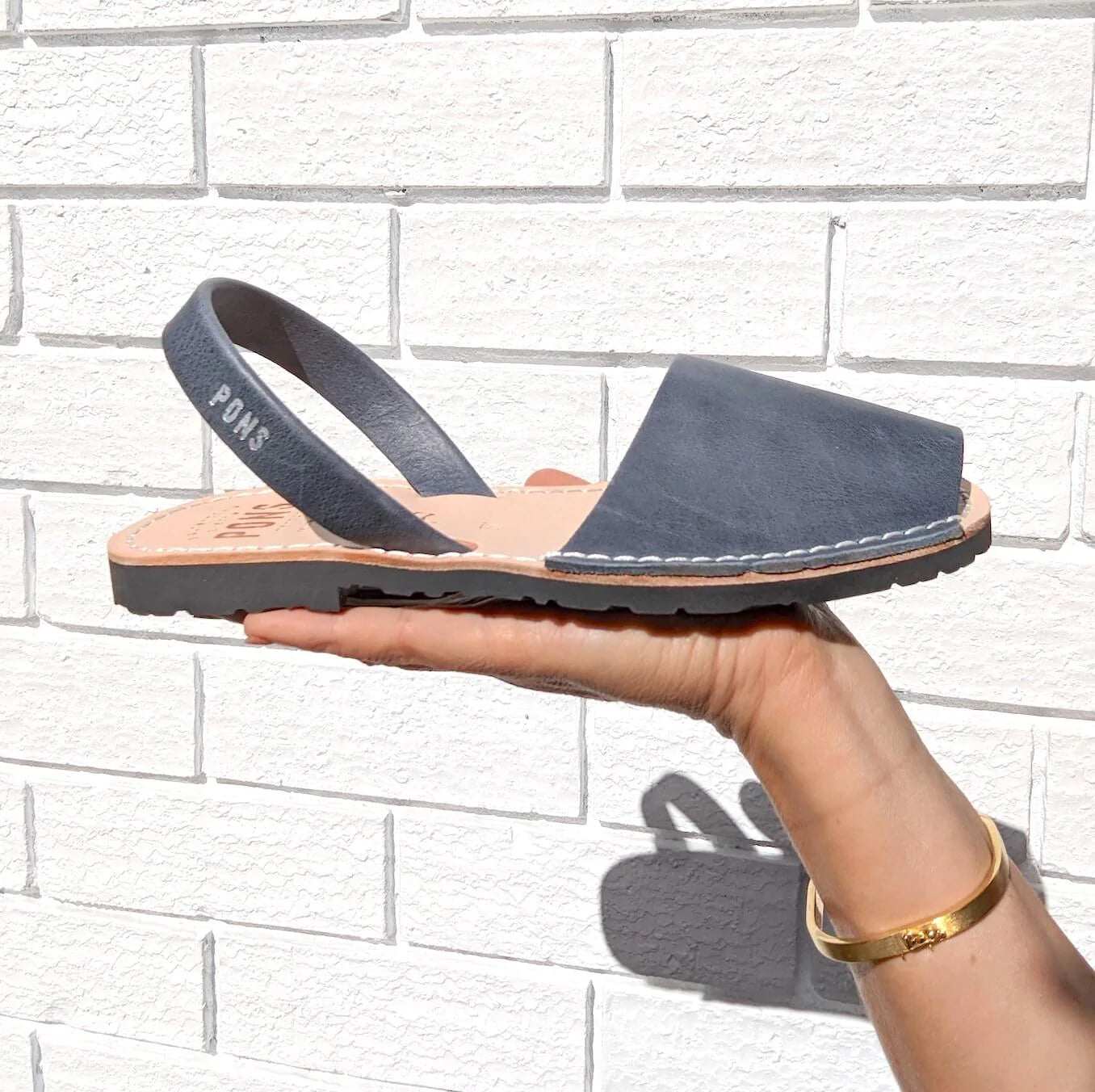 Leather Denim Blue Pons