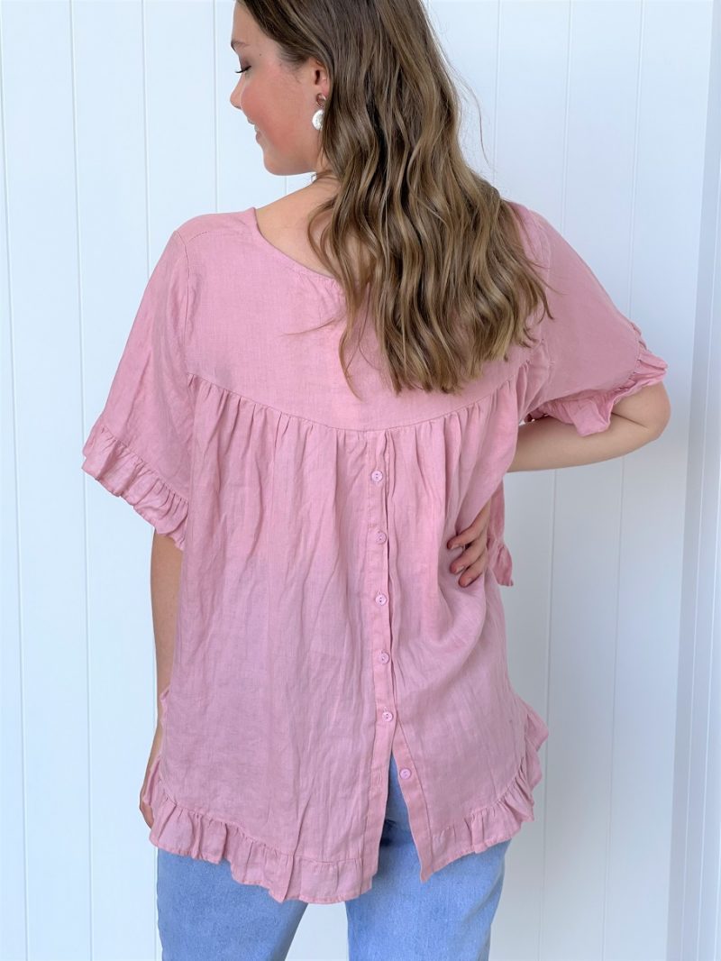 Ava Ruby Linen Light Pink Top
