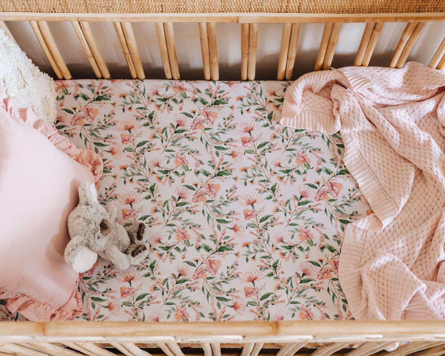 Wattle Fitted Cot Sheet