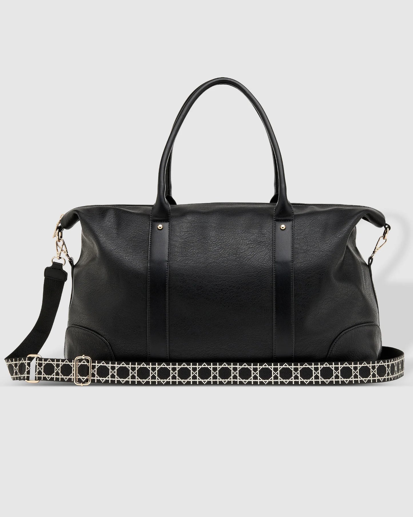 Alexis Black Ezra Strap Weekender Travel Bag