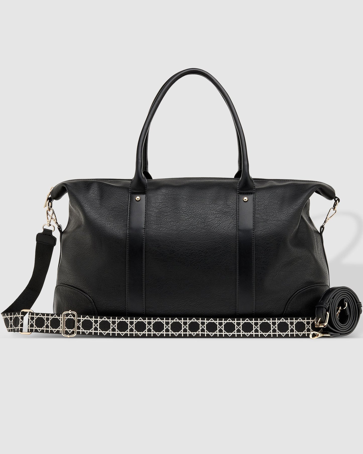 Alexis Black Ezra Strap Weekender Travel Bag
