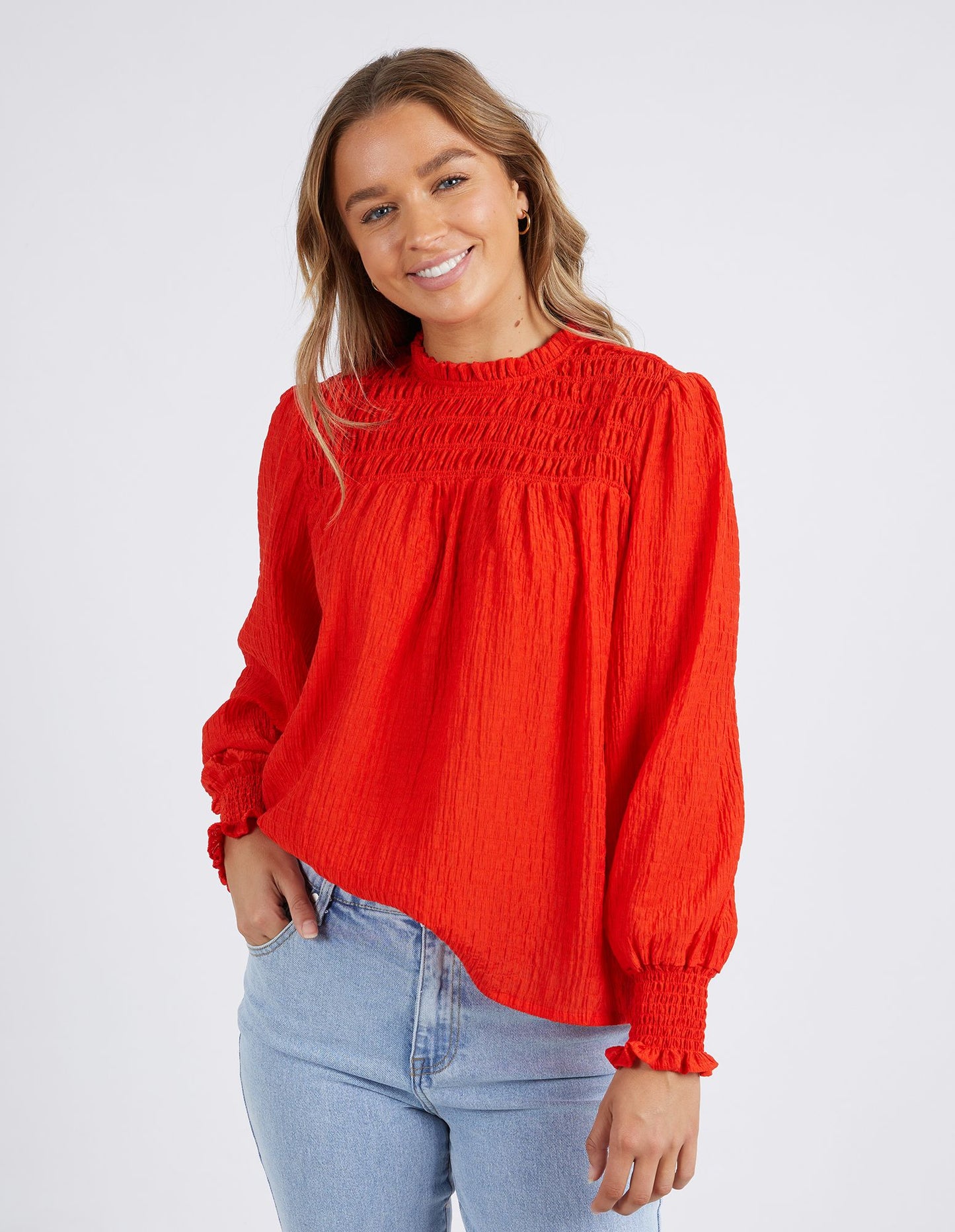Helena Check Top Cherry