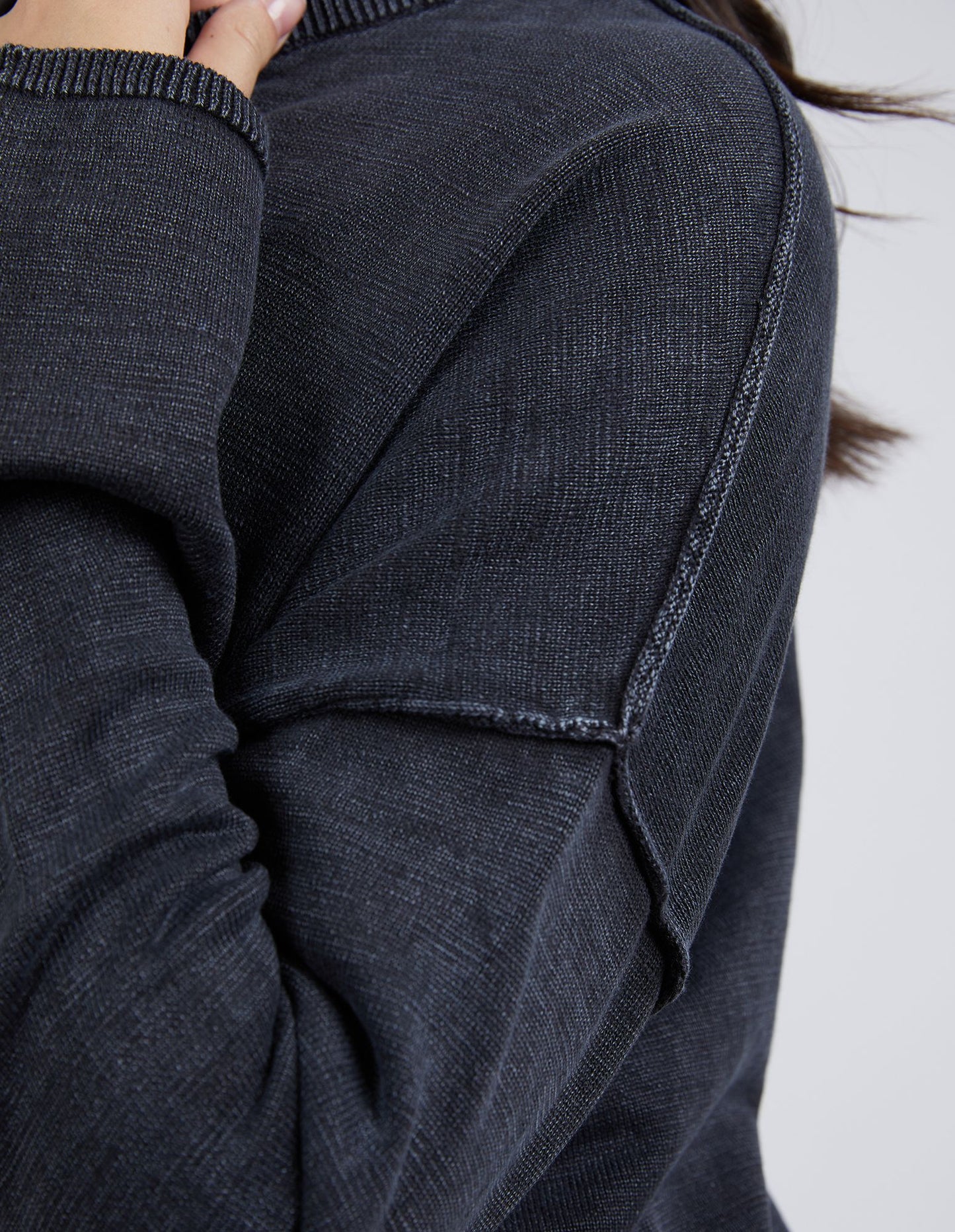 Tahlia Long Sleeve Knit - Washed Black
