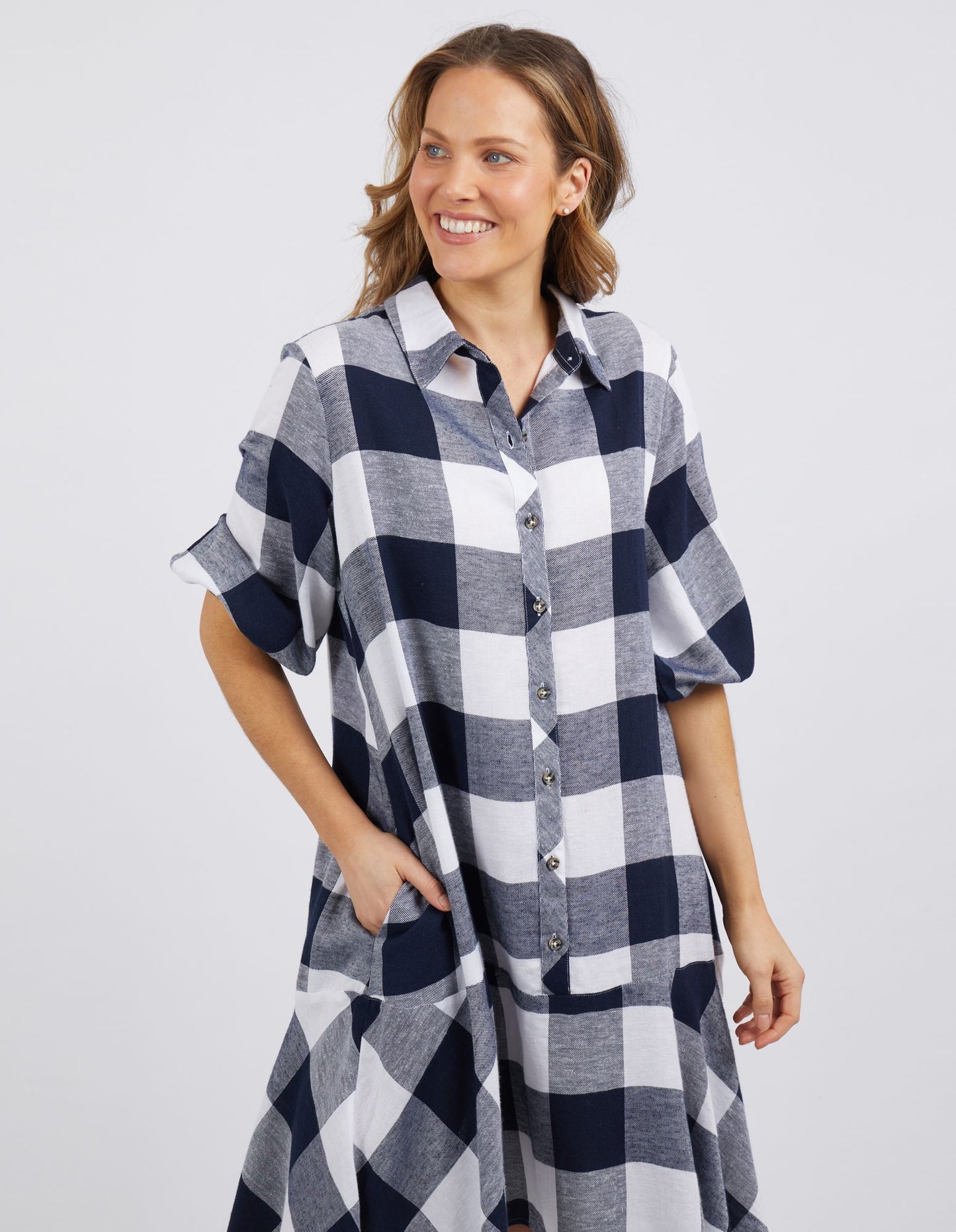 Willow Navy Check Dress