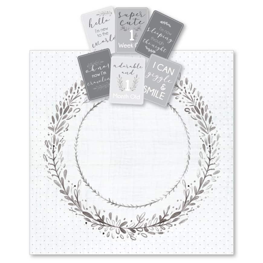 Muslin & Milestone Set - Grey Wreath