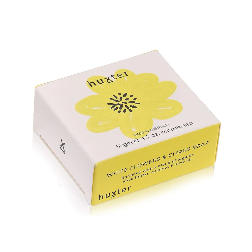 White Flowers & Citrus Mini Guest Soap - Yellow
