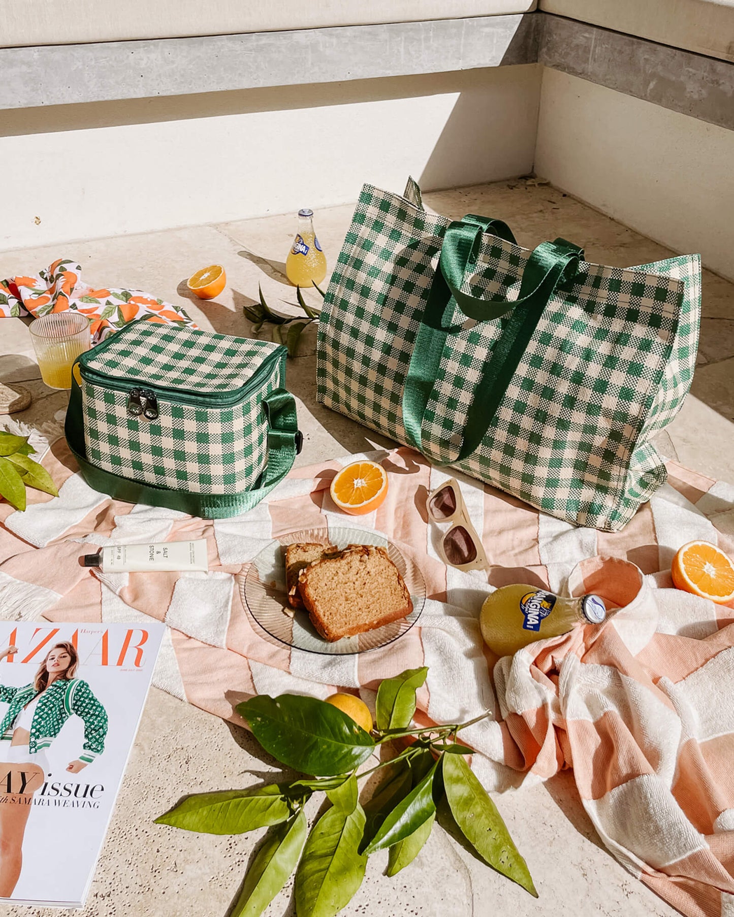 Simpson Darcy Green Cream Picnic Set | Louenhide