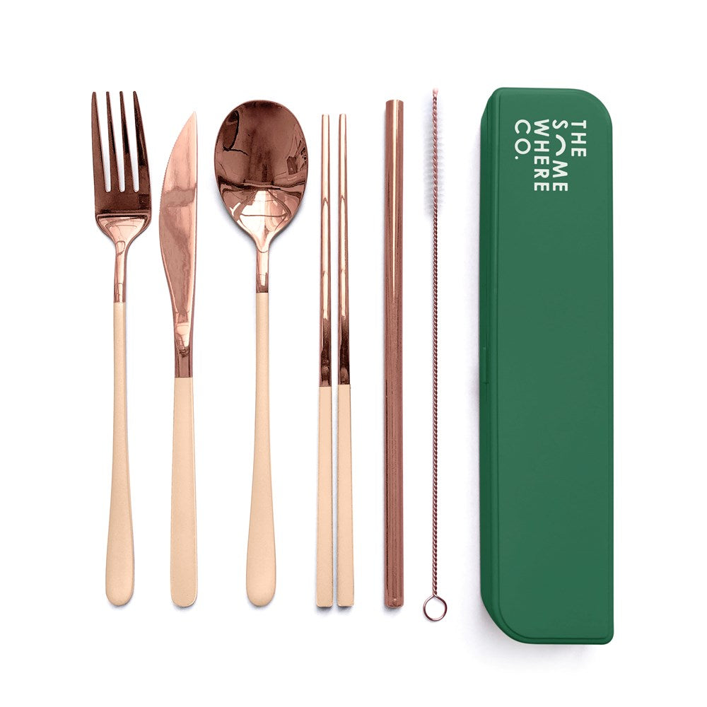Take Me Away Cutlery Kit - Rose Gold with Blush Handle