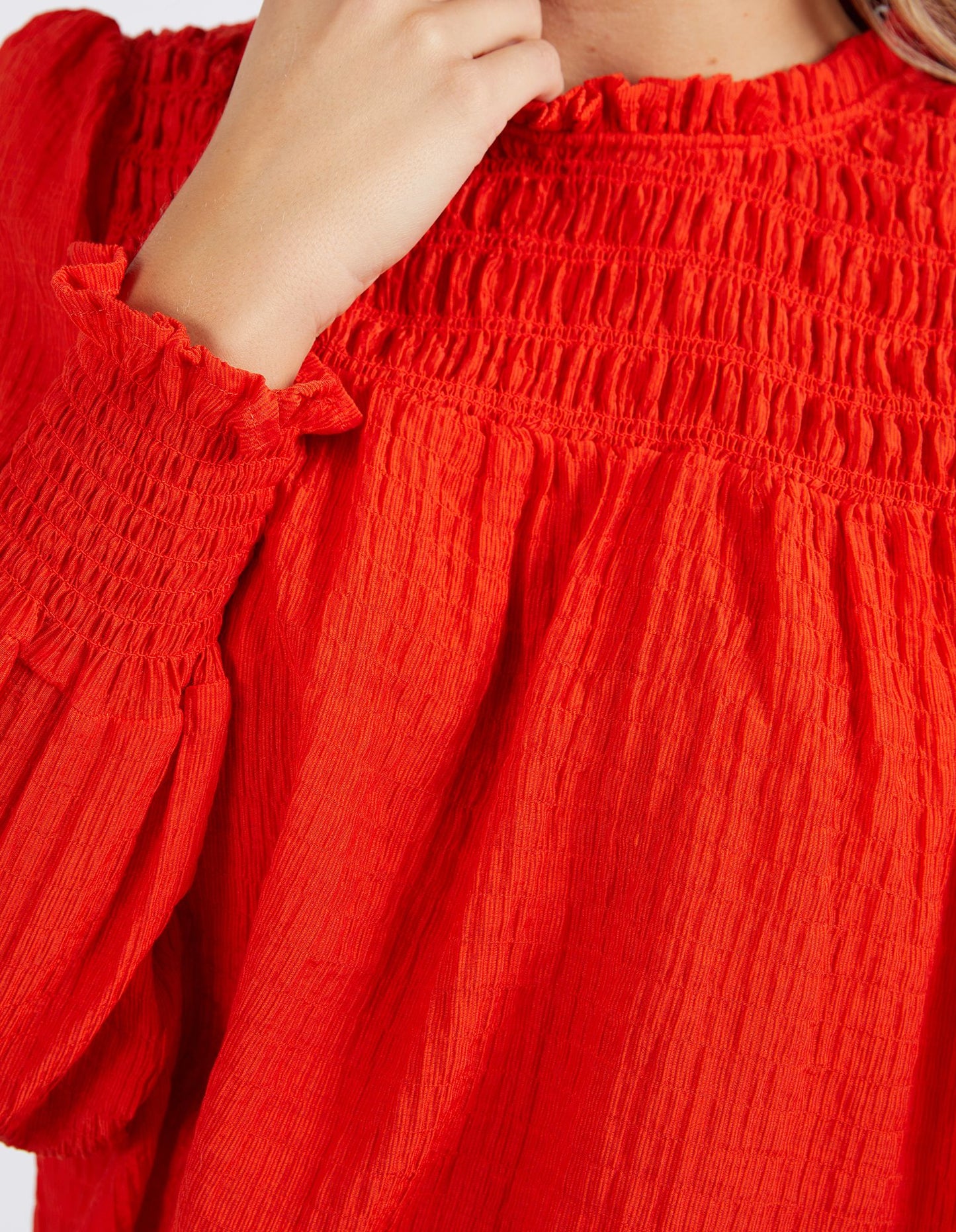 Helena Check Top Cherry