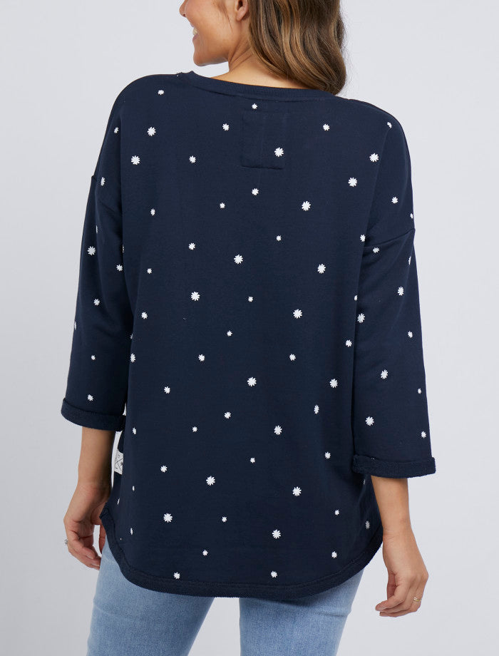 Daisy Fleece Navy Crew