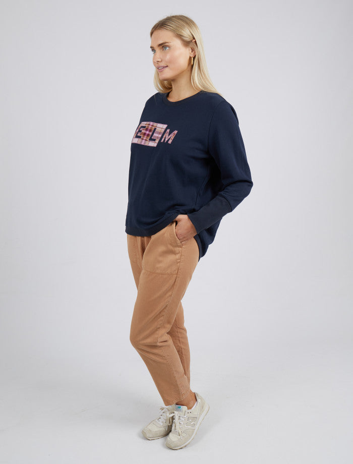 Elm Check Navy Crew