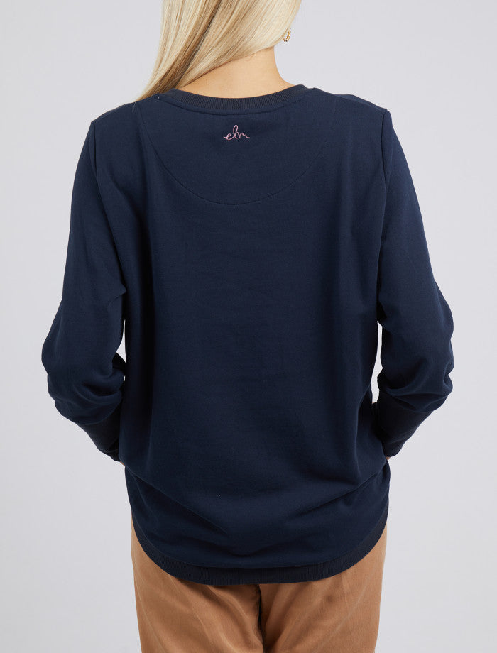 Elm Check Navy Crew