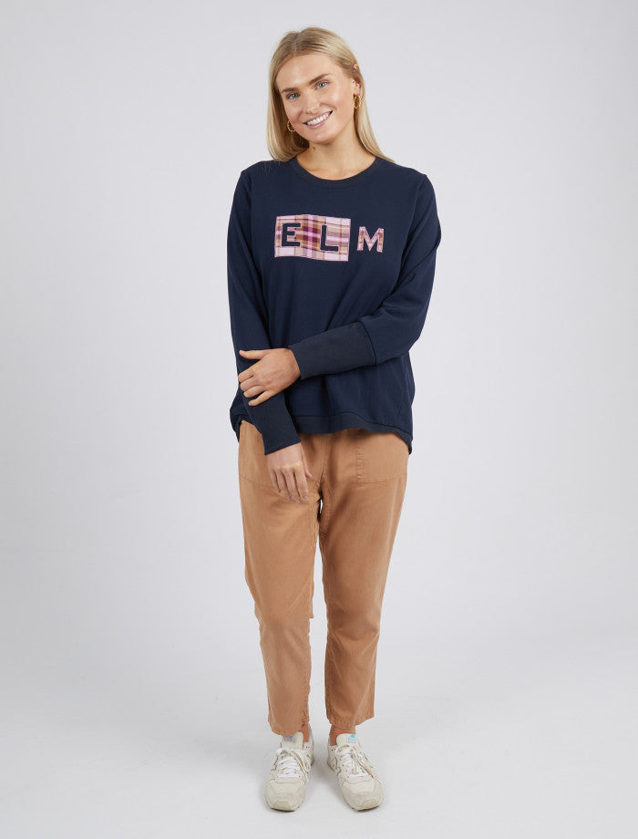 Elm Check Navy Crew