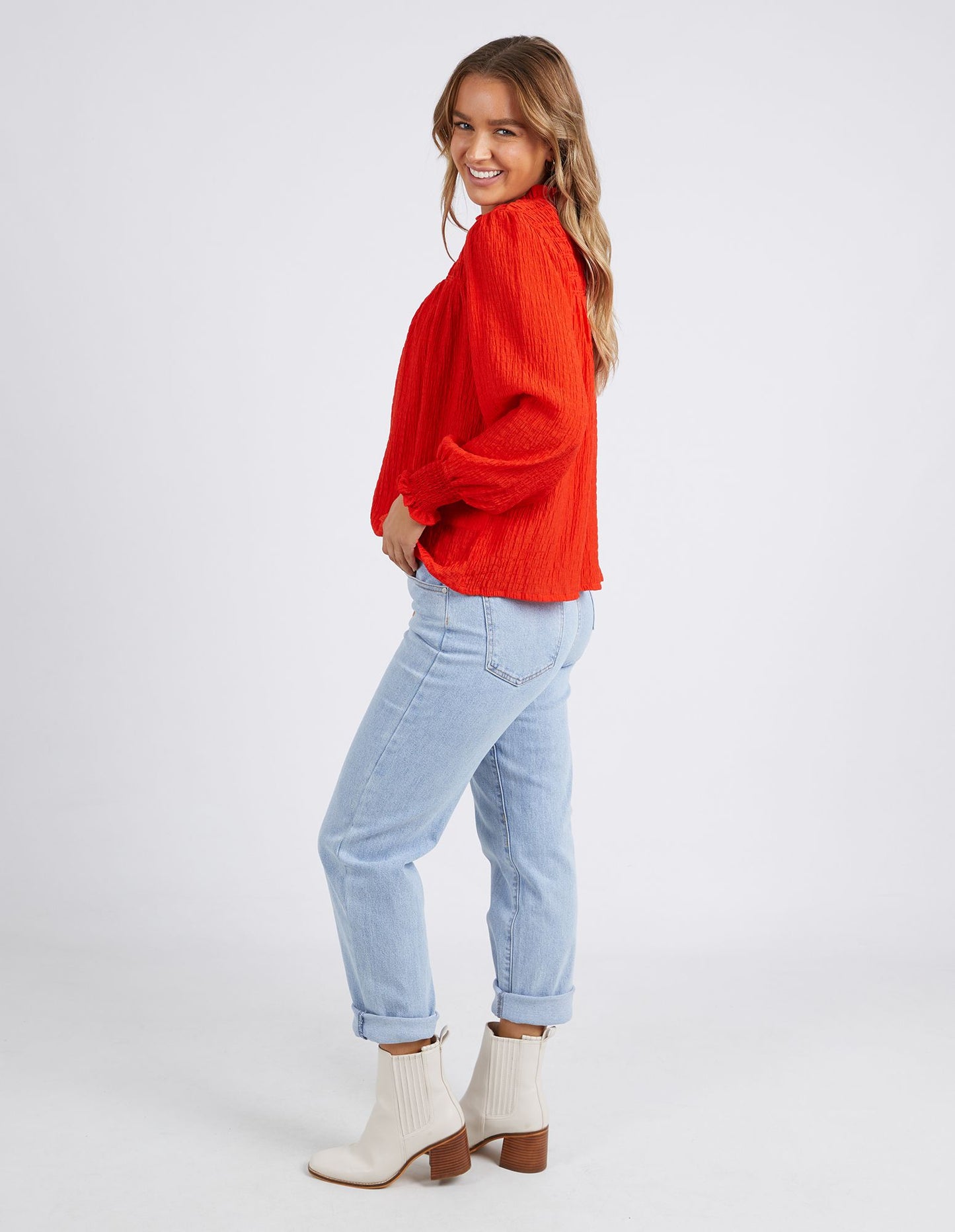 Helena Check Top Cherry