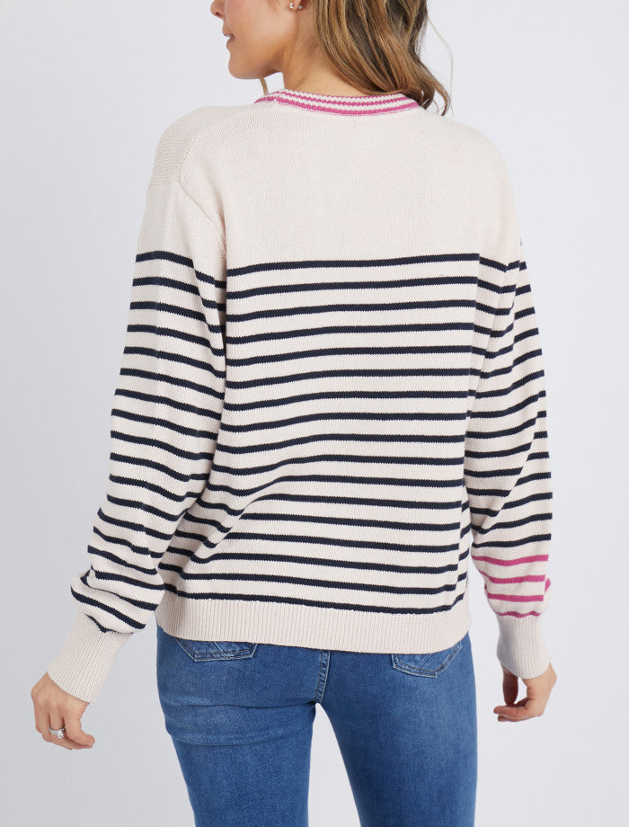 Portia Stripe Oat/ Navy Knit