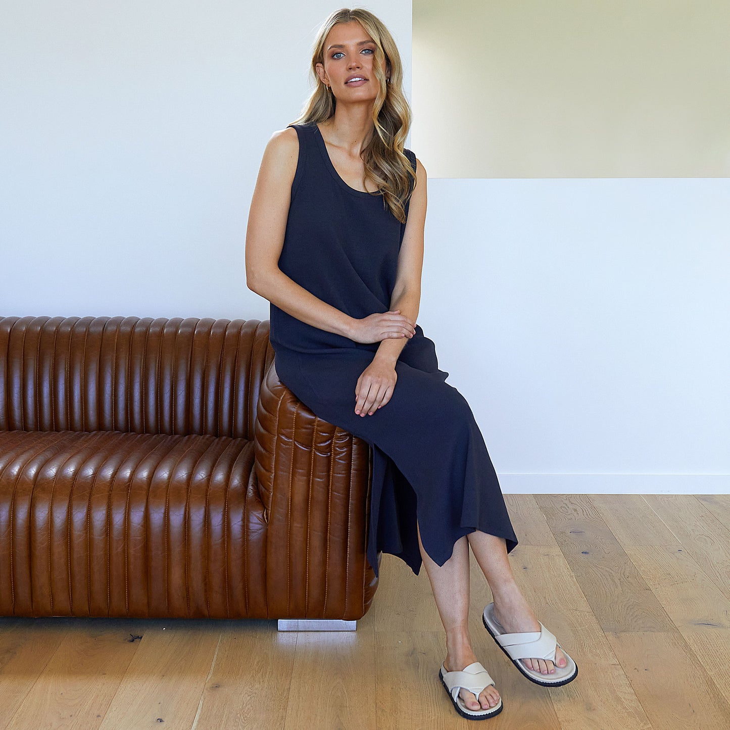 The Katie Coal Rib Dress