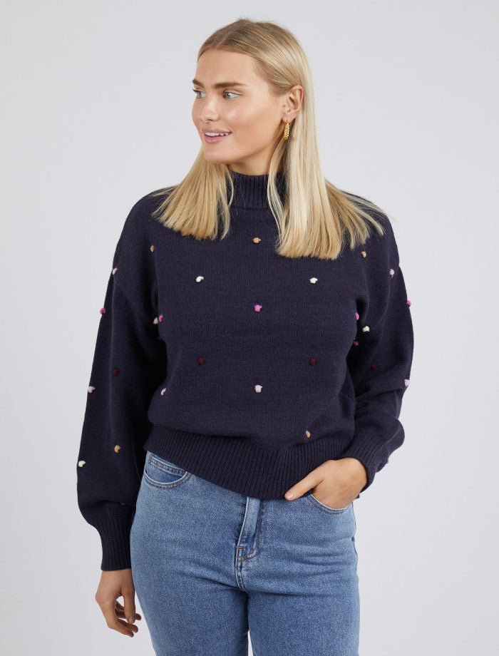 Spotty Navy Knit