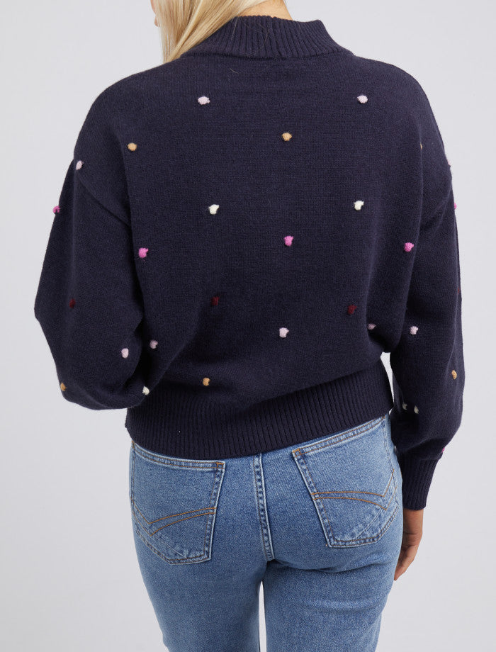 Spotty Navy Knit