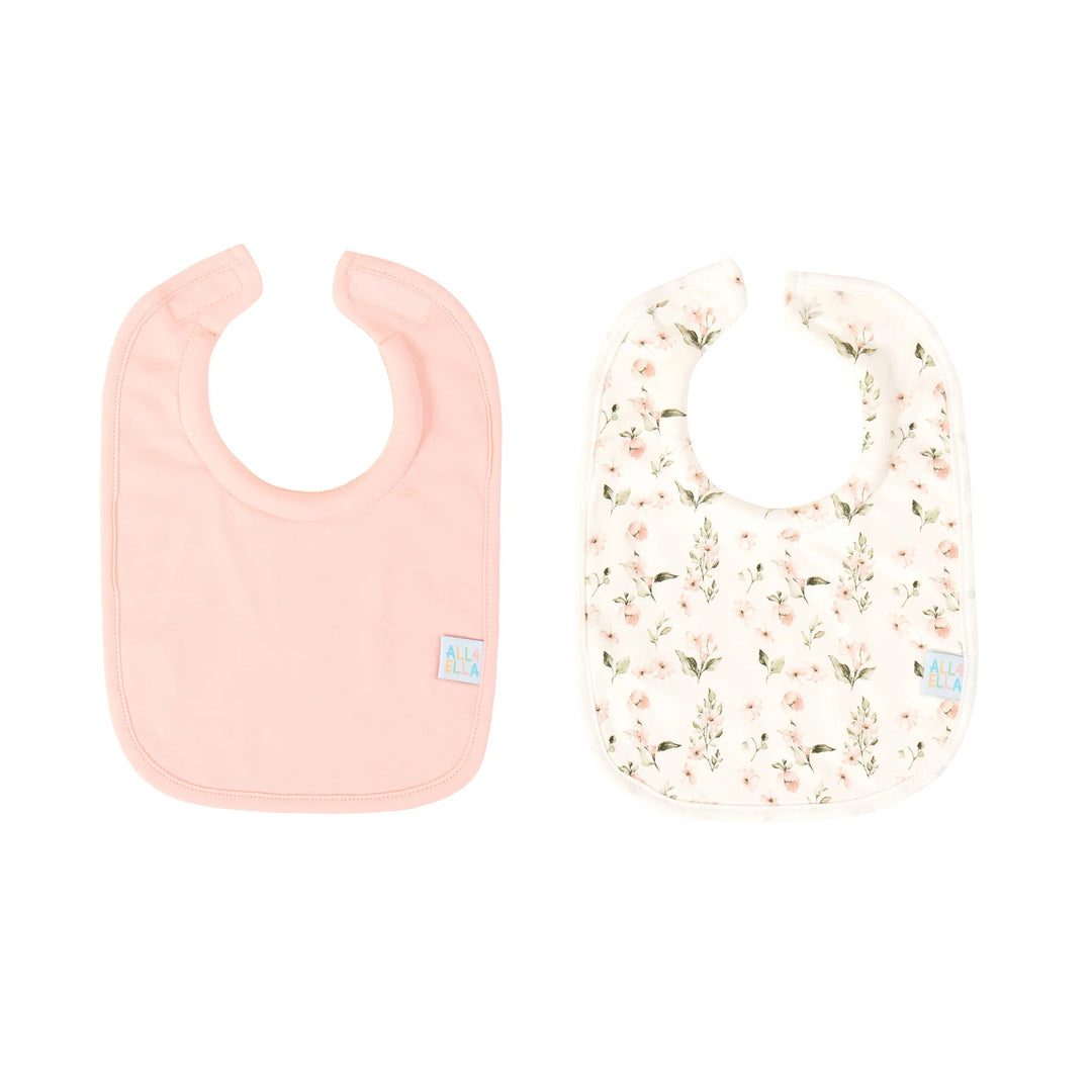Roll Neck Bib - Pink Flower