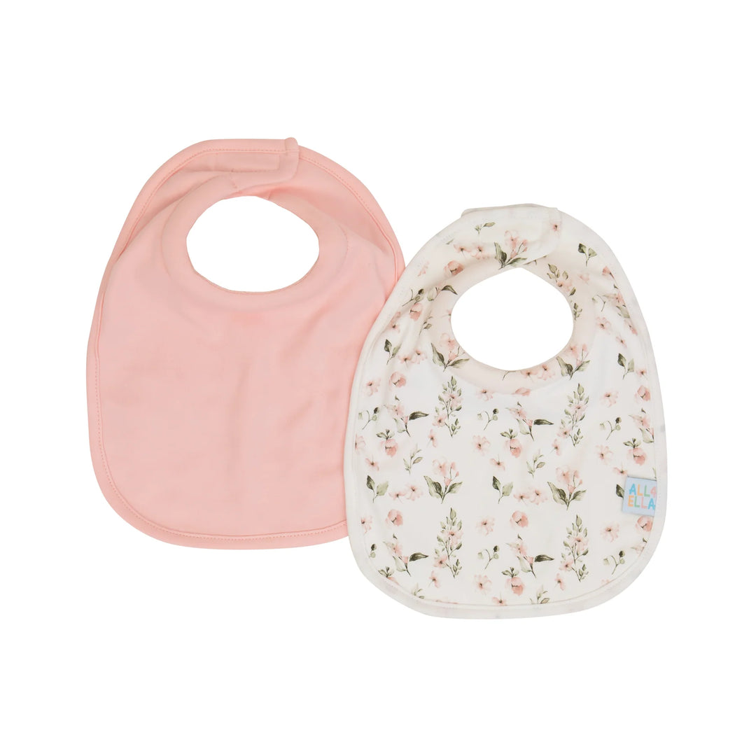 Roll Neck Bib - Pink Flower