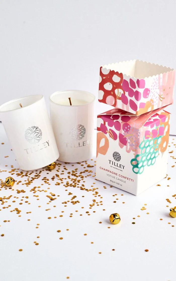 Limited Edition Classic White Champagne Confetti Votive Bon Bon