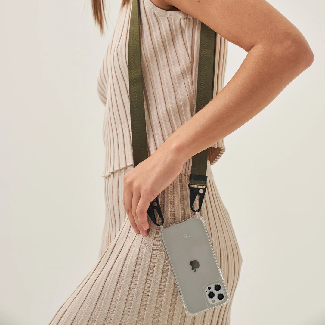 Olive Green Crossbody Phone Lanyard