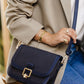Gladstone Suede Navy Crossbody Bag