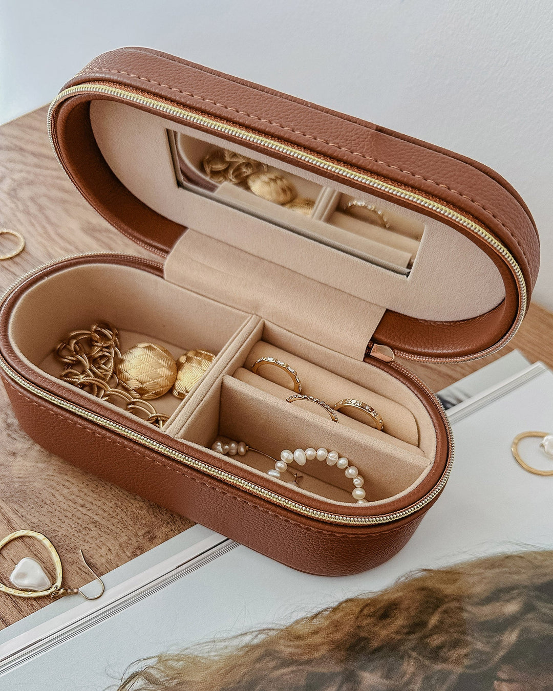 Charlee Jewellery Box- Tan