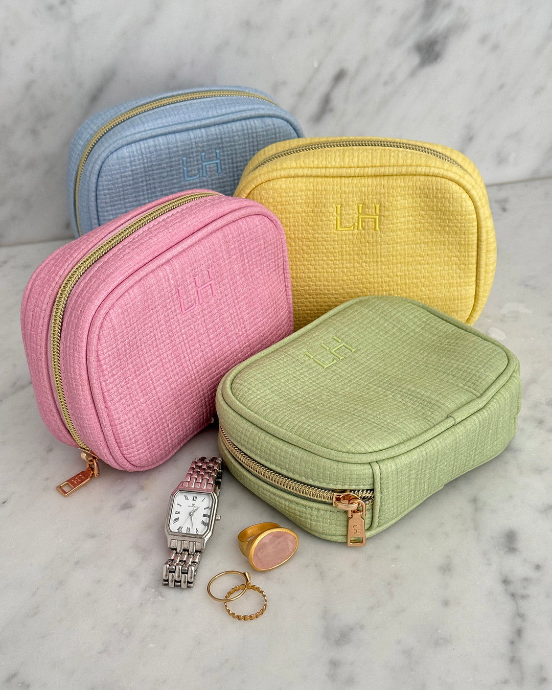 Rita Jewellery Case - Pastel Pink