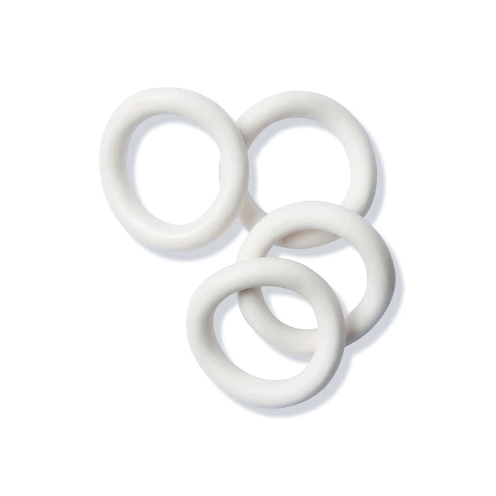 Ceramic White Napkin Ring - Set Of 4