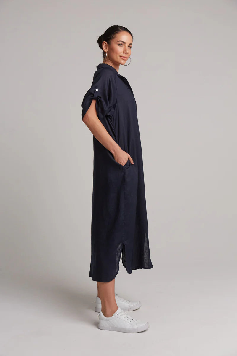 Studio Shirt Dress - Navy