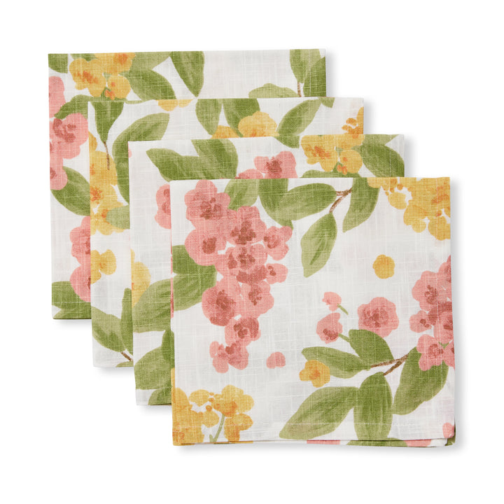 Annie Pink/Orange Napkin Set 4