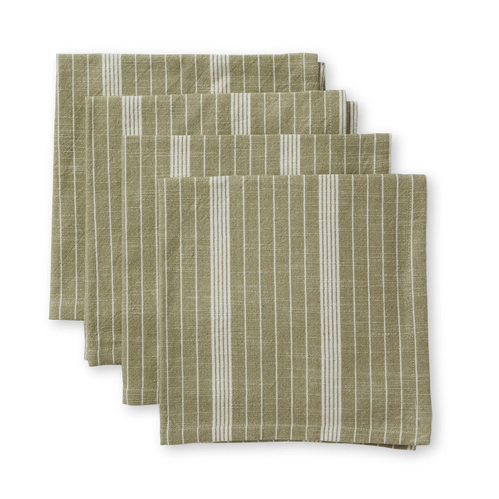 Abel Green Stripe Napkin Set 4