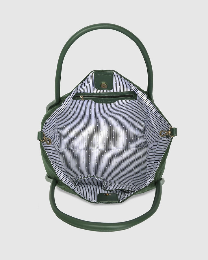 Sutton Suedette Shoulder Bag - Forest Green