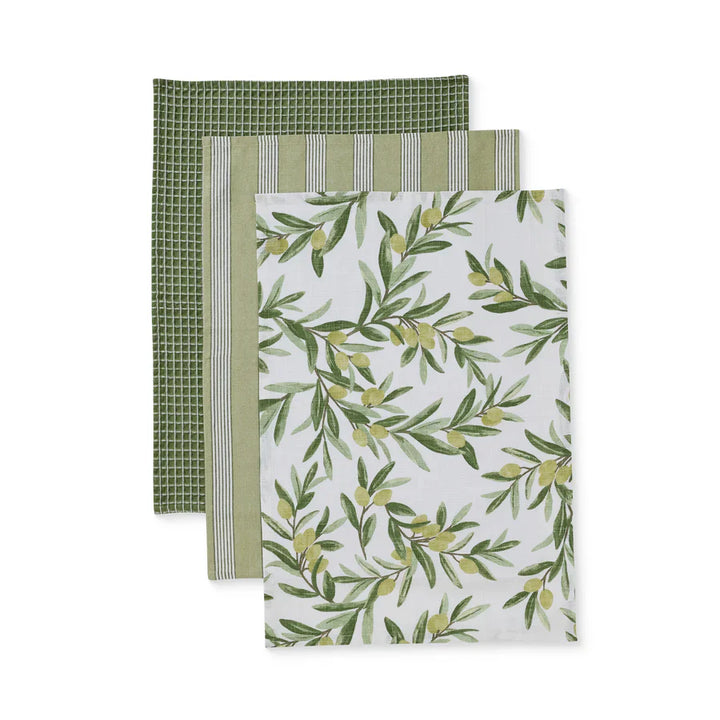 Sicilian Olive Tea towel Pack 3